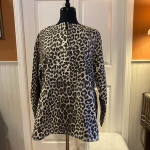 H&M Brown Leopard Twill Tunic Shirt